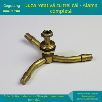 Duză rotativă din alamă, cap de aspersor cu trei brațe, ceață de apă