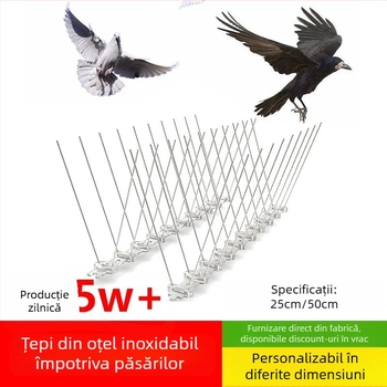 Spini anti-păsări pentru grădină, bază din plastic și vârfuri din oțel inoxidabil 304, durabile – Gold Hammer