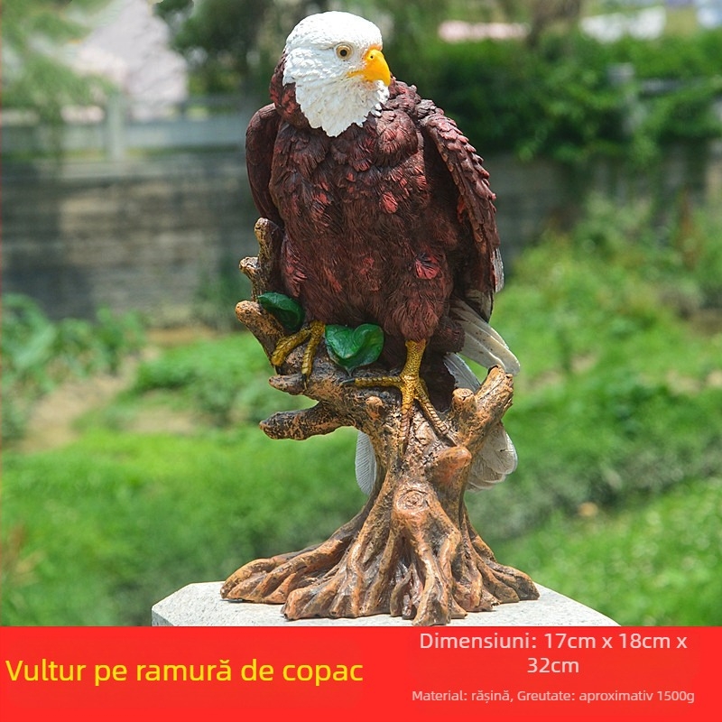 Ornament din rășină cu vultur – model de animal, stil pastoral, Material: rășină