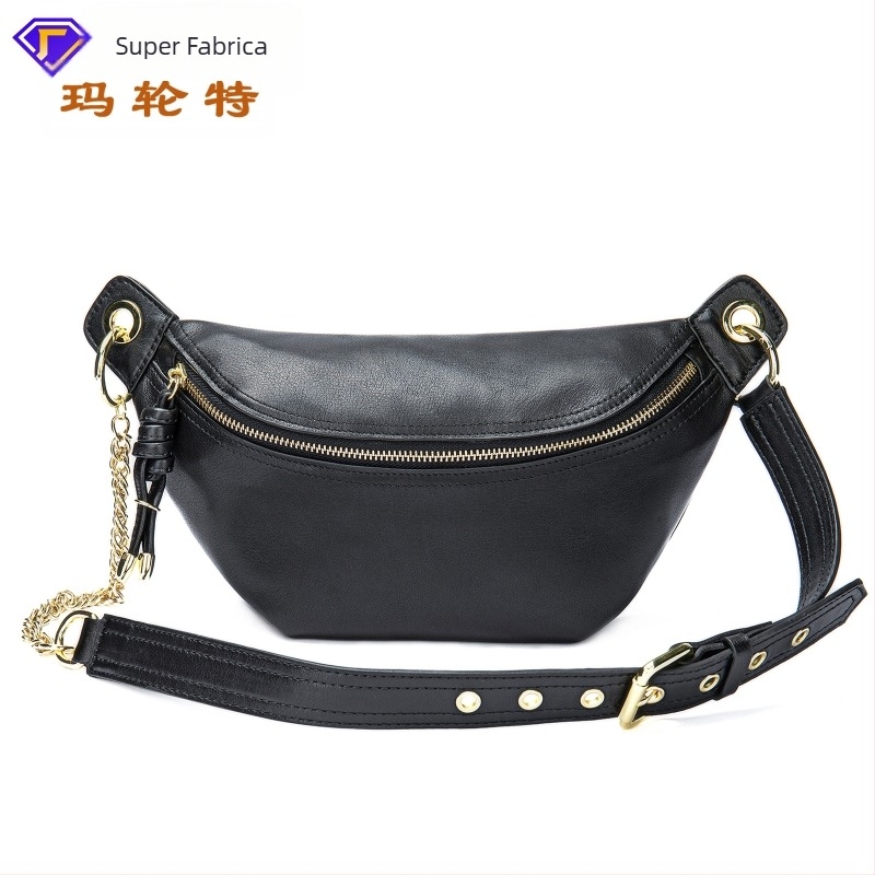 Marent Geantă crossbody pentru femei Dumpling - Piele naturală, Piele de vită din primul strat, Închidere cu fermoar, Numeroase buzunare interioare