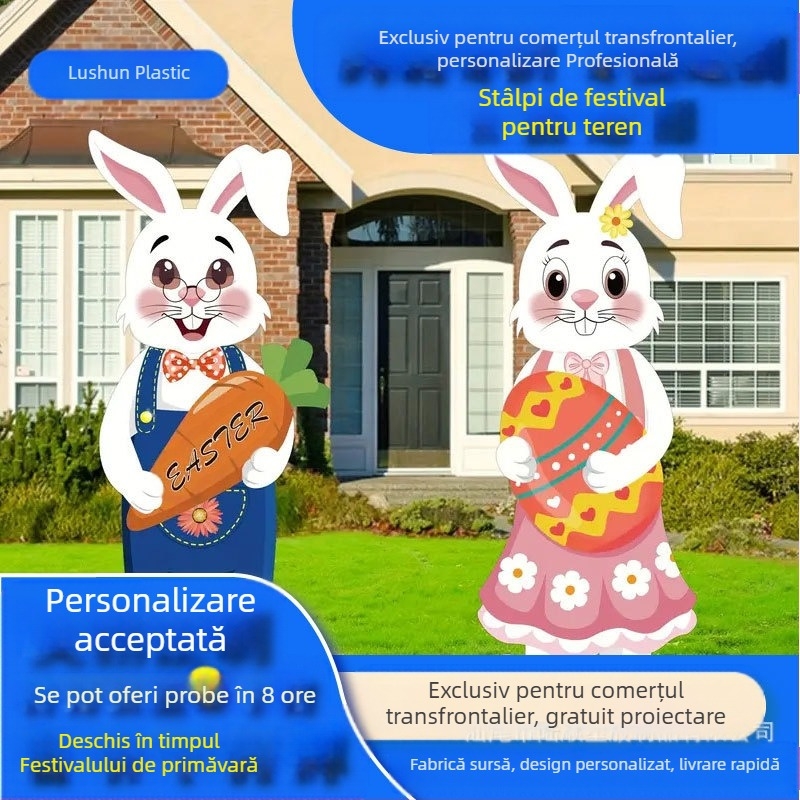 Placă PP personalizabilă din plastic pentru semne de grădină și curte, pentru Crăciun, Halloween, Paște și alte sărbători