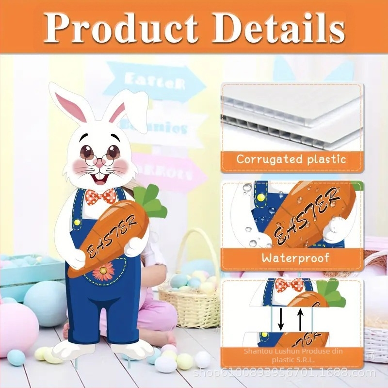 Placă PP personalizabilă din plastic pentru semne de grădină și curte, pentru Crăciun, Halloween, Paște și alte sărbători