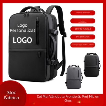 Rucsac pentru bărbați cu logo imprimat, pentru călătorii de afaceri, extensibil 20–35 L, încăpător pentru laptop de 14 inch, rezistent la apă