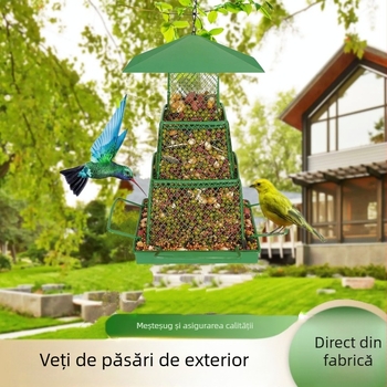 Hrănitoare pentru păsări din fier, cu design suspendat și pliabil, stil modern minimalist, pentru grădină, piață și alte spații în aer liber