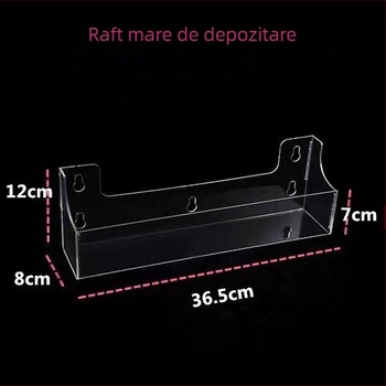 Suport acrilic cu ventuză pentru băuturi – transparent, design modern minimalist; potrivit pentru living, dormitor, birou sau pe masă; pentru telecomenzi, telefon, cosmetică, obiecte mărunte și cabluri.