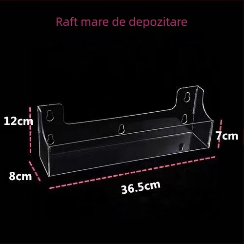 Suport acrilic cu ventuză pentru băuturi – transparent, design modern minimalist; potrivit pentru living, dormitor, birou sau pe masă; pentru telecomenzi, telefon, cosmetică, obiecte mărunte și cabluri.