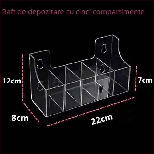 Suport acrilic cu ventuză pentru băuturi – transparent, design modern minimalist; potrivit pentru living, dormitor, birou sau pe masă; pentru telecomenzi, telefon, cosmetică, obiecte mărunte și cabluri.