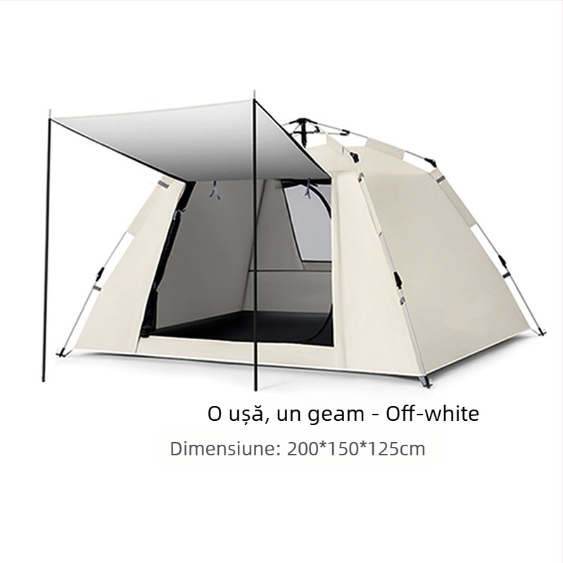 Cort de camping exterior — tip unic, deschidere automată rapidă, patru sezoane, 5,4 kg, bețe din fibră de sticlă (rezistență la apă exterioară 2000–3000 mm)