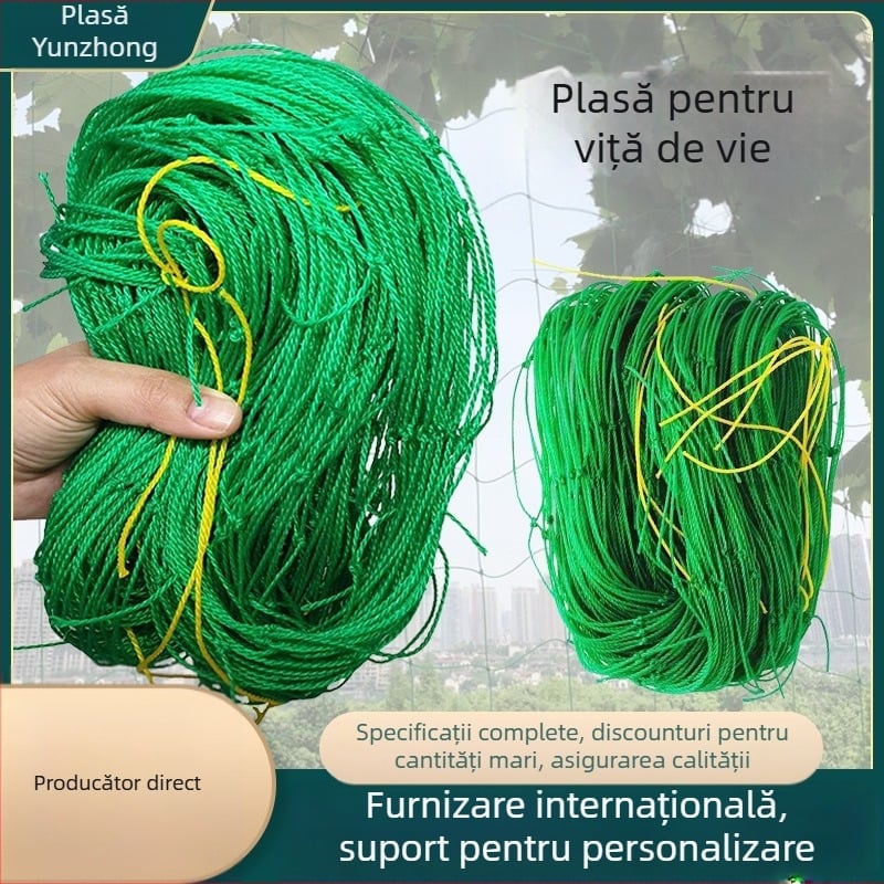 Plasă de creștere pentru viță și legume, suport tip grilaj cu margine întărită, rezistent la vânt