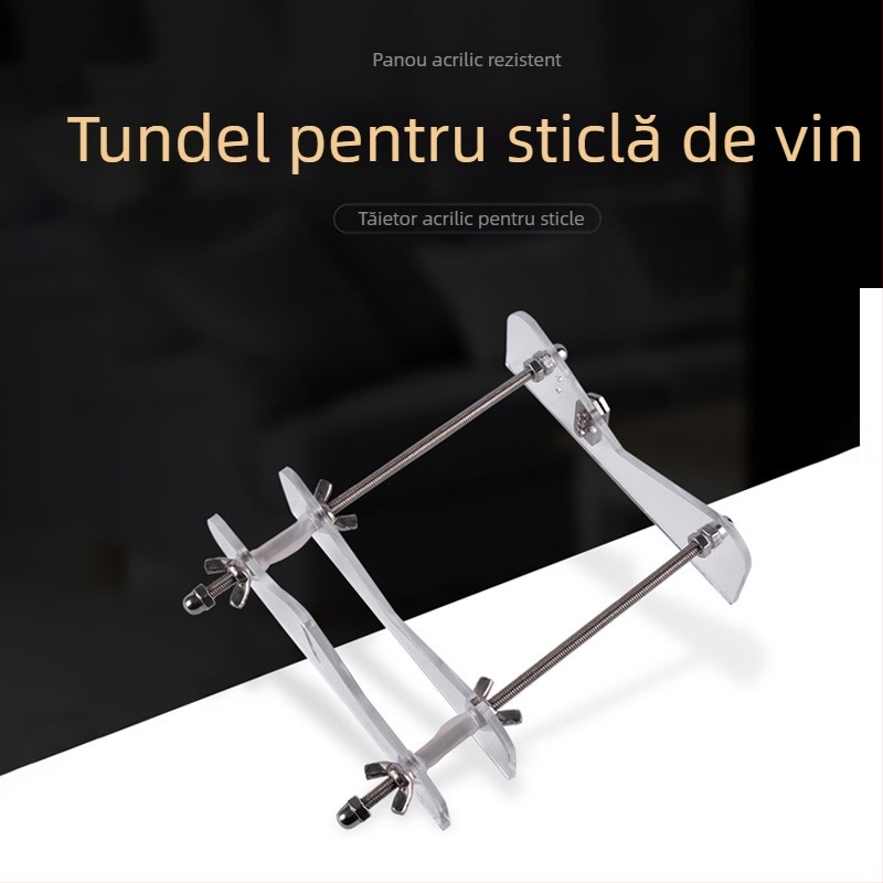 Tăietor pentru sticle de vin din sticlă – cuțit cu role, portabil, automat, pentru uz DIY acasă, Xin Mu Tian