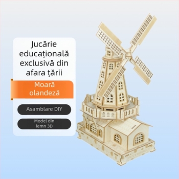 Puzzle tridimensional din lemn, 127 piese, pregătit pentru DIY, personalizare logo