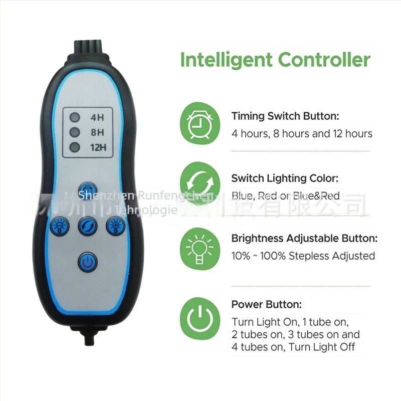 Lampă de creștere pentru plante cu suport din cinci țevi pe un stativ cu trei picioare, spectru complet, control de la distanță; 100 LED, 1500 lm, IP44, PF 0.98