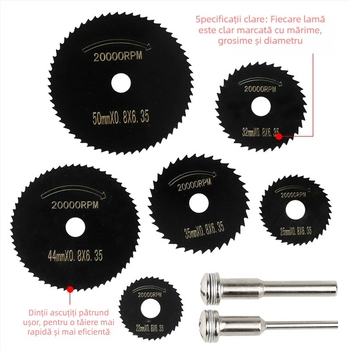 Set de lame de tăiere din oțel rapid – 8 bucăți, lame mini pentru lemn și plastic, pentru șlefuitor electric (Xingweiqiang)