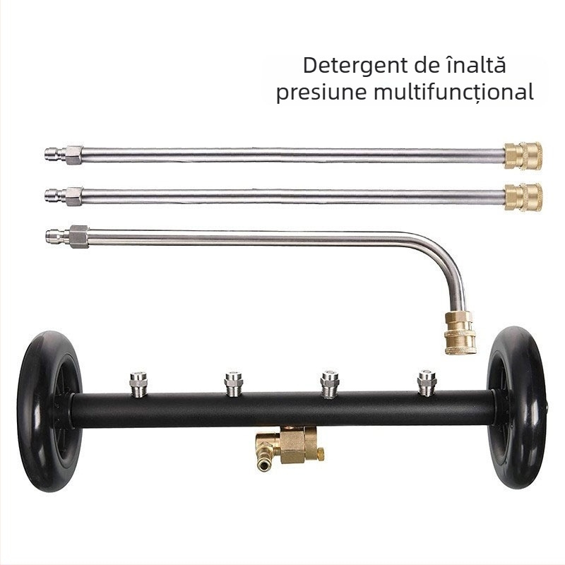 Curățător de podea cu înaltă presiune, duză reglabilă cu 4 găuri, construcție din cupru/oțel inoxidabil, 4000 psi, greutate 1,9 kg