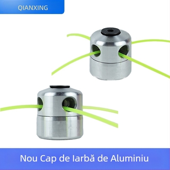 Cap de tăiere pentru coasa de gazon – tijă din aluminiu mat, corp cilindric din aluminiu, cilindru din aluminiu neîntrerupt cu mai multe fire, anti-cadere și durabil