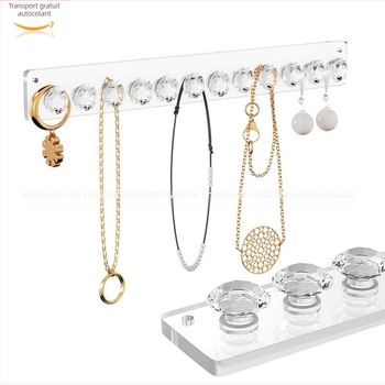 Suport de bijuterii din acrilic, montat pe perete – unic corp, spațiu pentru lanțuri, brățări și cercei, tăiere laser, Toamnă 2024