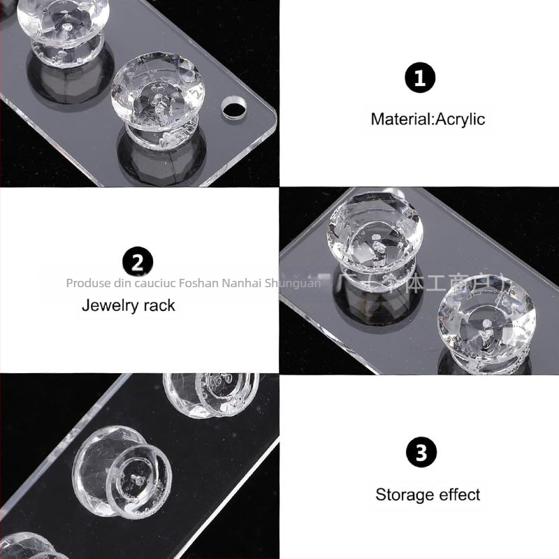 Suport de bijuterii din acrilic, montat pe perete – unic corp, spațiu pentru lanțuri, brățări și cercei, tăiere laser, Toamnă 2024