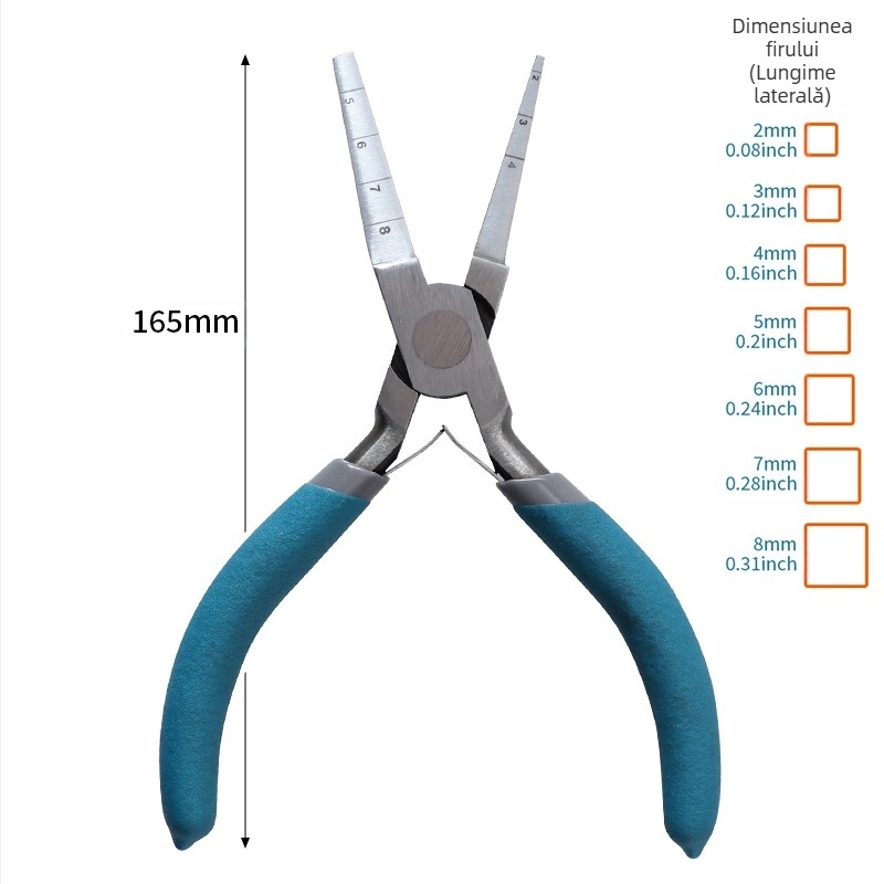 Set de clești pentru bijuterii cu scară – clește cu nas rotund și clește cu nas subțire, clește pentru înfășurat, unelte DIY multifuncționale, marca RUITOOL