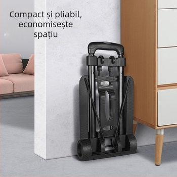 Căruț cu două roți, pliabil și portabil, cadru din fier, încărcătură maximă 30 kg, greutate 2,0 kg