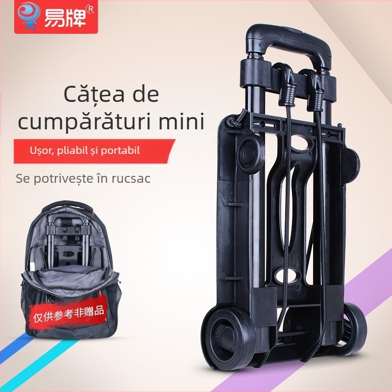 Căruț cu două roți, pliabil și portabil, cadru din fier, încărcătură maximă 30 kg, greutate 2,0 kg