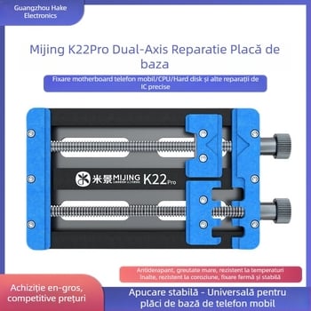 Rice Scene K22Pro Suport universal pentru plăci de bază, clemă multifuncțională cu două rulmenți, rezistent la temperaturi înalte pentru reparații PCB