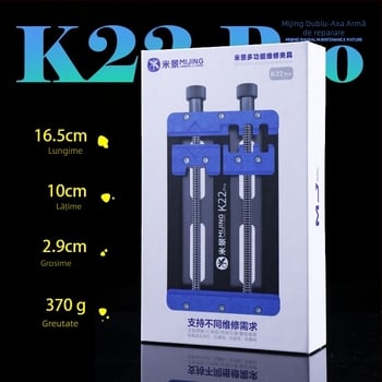 Rice Scene K22Pro Suport universal pentru plăci de bază, clemă multifuncțională cu două rulmenți, rezistent la temperaturi înalte pentru reparații PCB