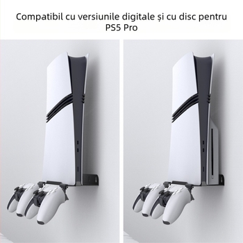 Suport de perete pentru PS5 Pro și PS5 Slim | Material: Fier și ABS | Greutate: 403 g