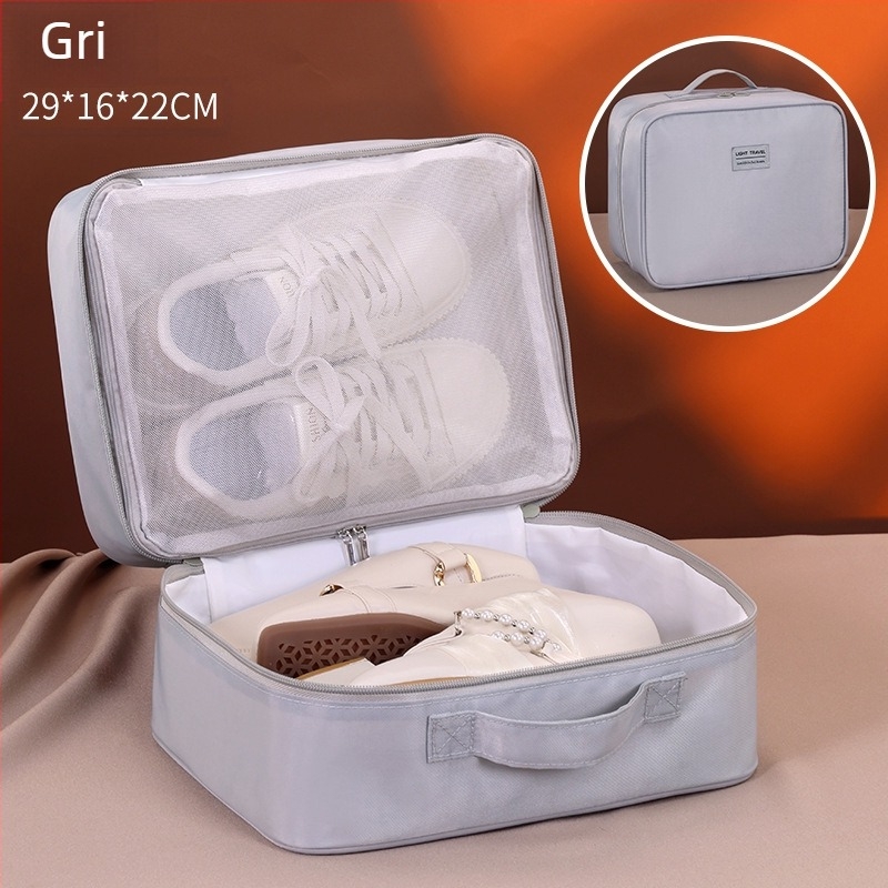 Geantă de depozitare pantofi, formă cub, poliester, model 1007, multifuncțională pentru călătorii