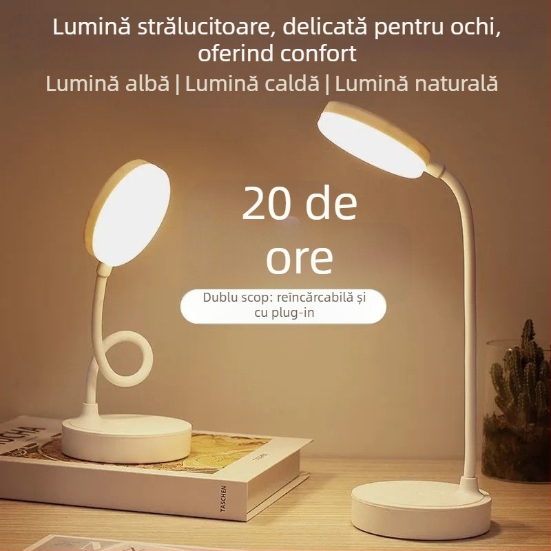Lampă de birou LED cu protecție a ochilor (alimentare USB, 3W, CRI 80-89, certificat CE, tensiune ≤36V)