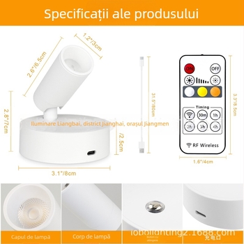 Lampă de perete LED cu abajur din aluminiu, corp ABS, stil modern minimalist, tensiune ≤36V