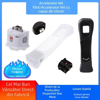 Accelerator Wii pentru mâner cu Bluetooth, interfață USB, corp ABS, greutate 83 g, include husă din silicon