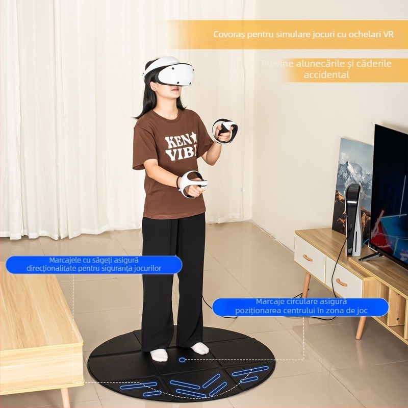 DEVASO Covor VR anti-coliziune pentru Meta Quest 3S/3, Nintendo Switch 2 și Vision Pro – Model DC – Greutate 760 g