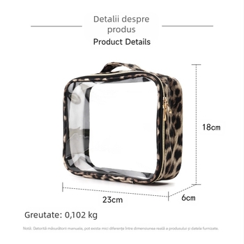 Geantă de machiaj cu design amprentă de mână, impermeabilă și portabilă, exterior PU, căptușeală din piele sintetică, unisex, primăvara 2025