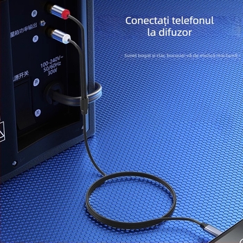 Cablu audio dual Type-C către Lotus Head pentru difuzoare și amplificator, nucleu de cupru placat cu aur, înfășurat din nylon împletit, ROHS