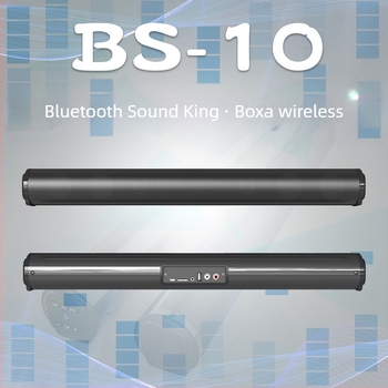 BS10 Bară de sunet lungă Bluetooth 5.0 cu bas profund, intrare RCA pentru TV, baterie încorporată de 2000 mAh, alimentare USB, rază de acțiune 15 m