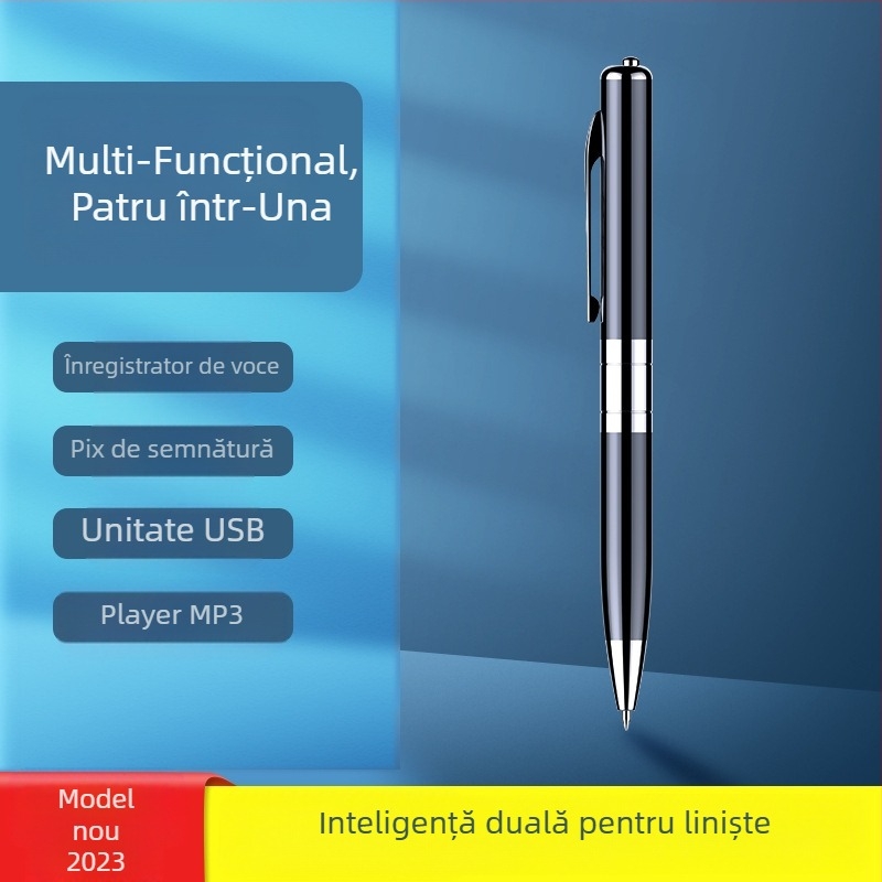 Q91 stilou de înregistrare, înregistrare cu un singur buton, înregistrator WAV portabil, USB 2.0, 15 ore de înregistrare, microfoane omnidirecționale duale, rază 5–10 m