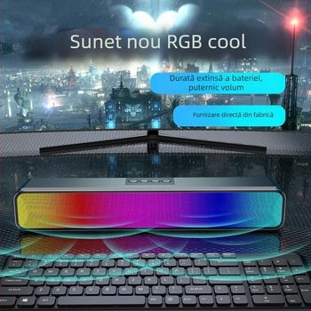 Lampă LED tip marquee cu difuzor Bluetooth, iluminare RGB, 2 difuzoare, Bluetooth 5.0, 40Hz-20kHz, SNR ≥85dB, distanță de 10 m
