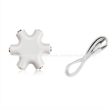 Divizor hexagonal pentru căști, partajare audio între dispozitive digitale — Brand: Neutral; Model: Hexagonal earphone splitter; Compatibil cu dispozitive digitale; Greutate: 0.06