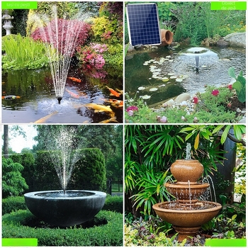 Pompa solară de fântână cu acționare directă – pulverizare combinată, model BSV-SP025A, pentru fântâni de curte, băi de păsări și iazuri cu pești