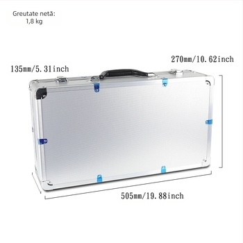 Cutie din aluminiu pentru microfoane wireless de scenă, portabilă, cu dublu strat întărit, poate găzdui receptorul și unitatea principală