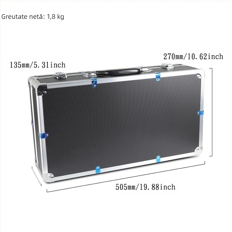 Cutie din aluminiu pentru microfoane wireless de scenă, portabilă, cu dublu strat întărit, poate găzdui receptorul și unitatea principală