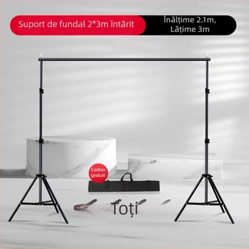 Suport pentru fundal de fotografiat, din metal, pentru fotografii de produse, extins la 210×300 cm, greutate 2,5 kg.