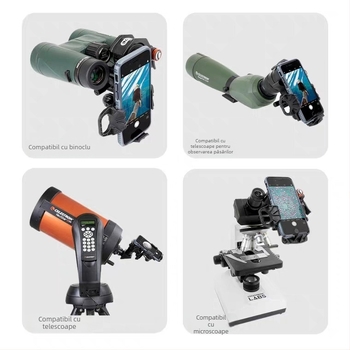 StarTran NexYZ Suport pentru telefon cu trei Axe pentru telescoape, Clip de fotografiere prin ocular, Accesorii universale pentru microscop