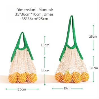 Geantă de cumpărături din plasă de bumbac, reutilizabilă, fără fund sau laturi; serigrafie; greutate 70 g