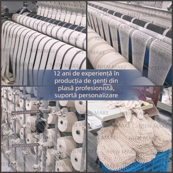 Geantă de cumpărături din plasă de bumbac, reutilizabilă, fără fund sau laturi; serigrafie; greutate 70 g