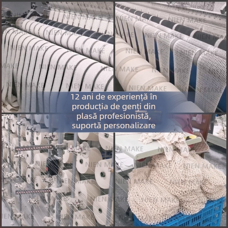 Geantă de cumpărături din plasă de bumbac, reutilizabilă, fără fund sau laturi; serigrafie; greutate 70 g