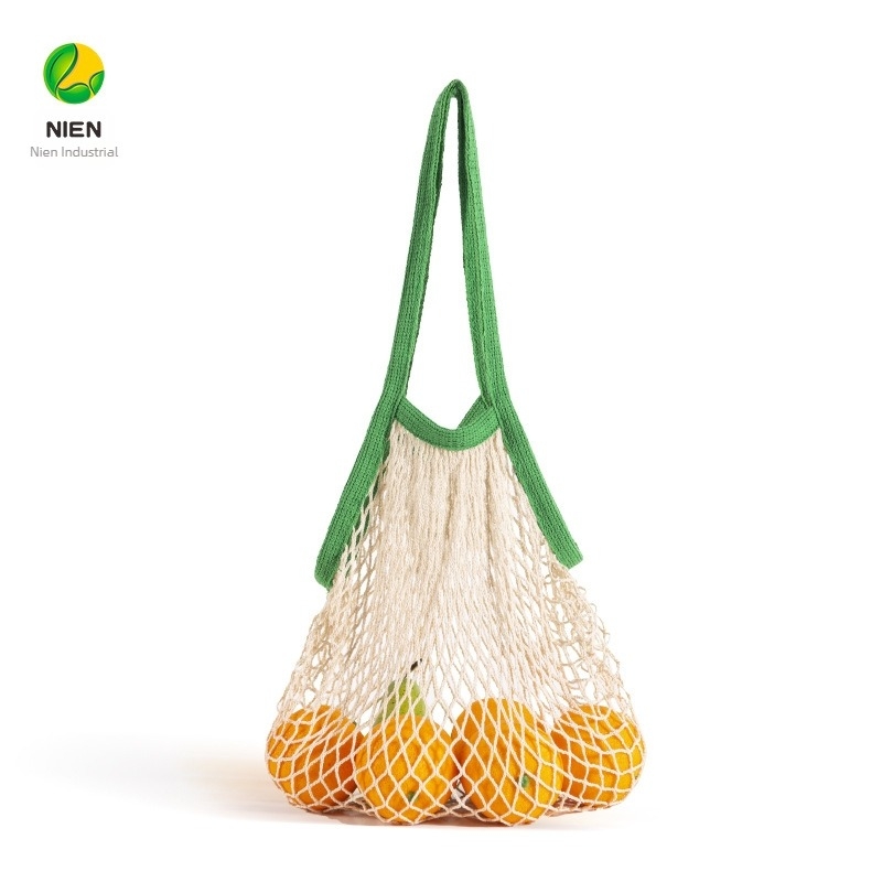 Geantă de cumpărături din plasă de bumbac, reutilizabilă, fără fund sau laturi; serigrafie; greutate 70 g