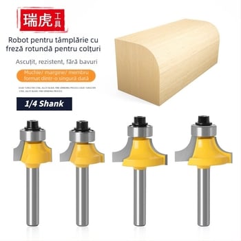 Set freze lemn – 4 buc. – vârf sferic, aliaj, freză canelatoare