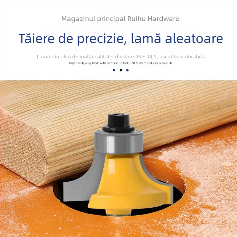 Set freze lemn – 4 buc. – vârf sferic, aliaj, freză canelatoare