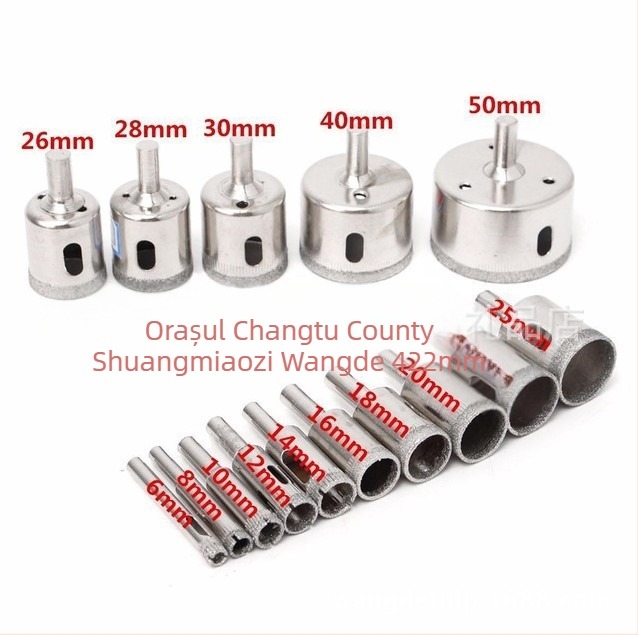 Set de burghie pentru sticlă cu abrazive pentru găurire în marmură și finisare mărgele